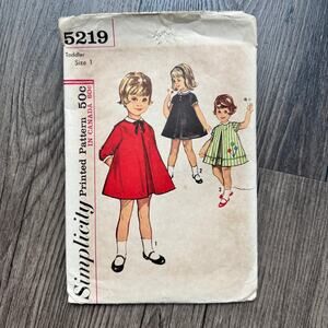 Vintage 1960s Simplicity 5219 Sewing Pattern 18 months Baby Girl Dress COMPLETE